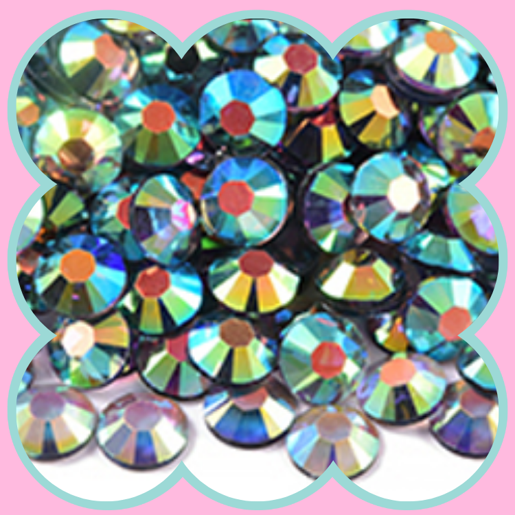 CLEAR BLACK DIAMOND AB RHINESTONES