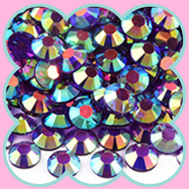 CLEAR DK AMETHYST AB RHINESTONES