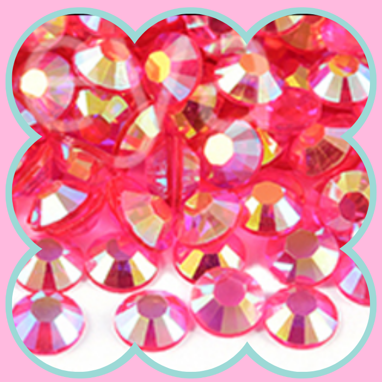 CLEAR DK ROSE AB RHINESTONES
