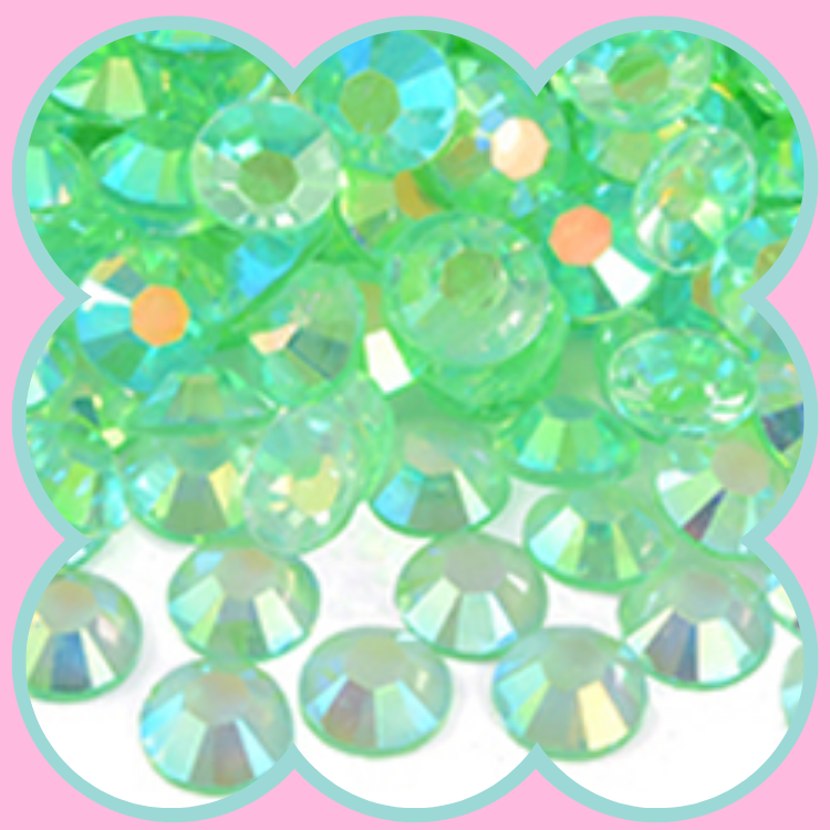CLEAR LT PERIDOT AB RHINESTONES