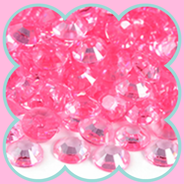 CLEAR LT PINK RHINESTONES