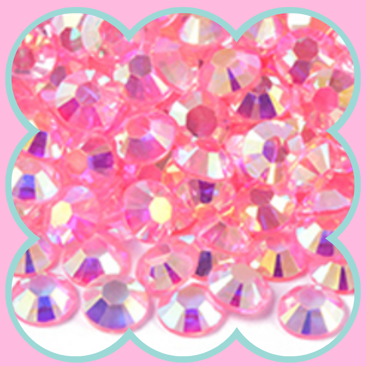CLEAR PINK AB RHINESTONES