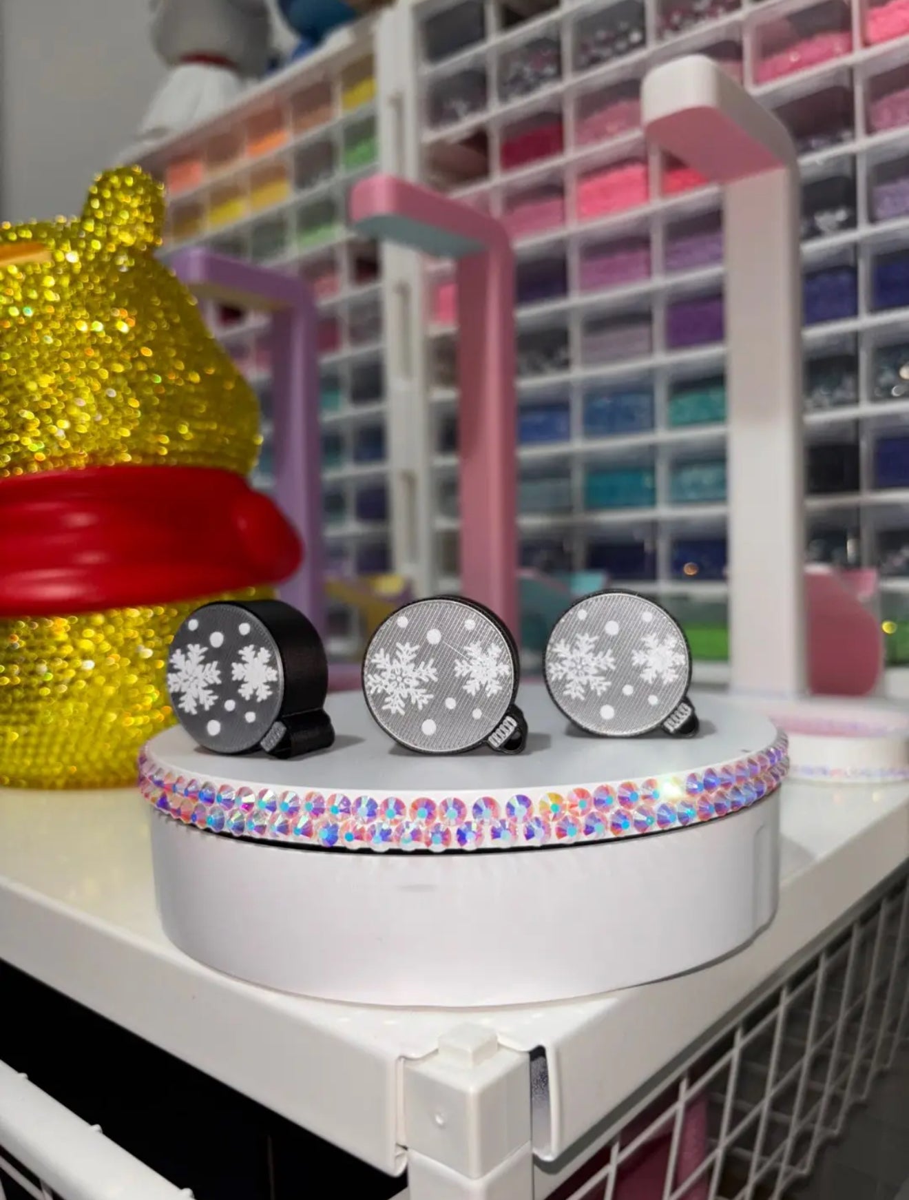 Black Bauble Straw Topper