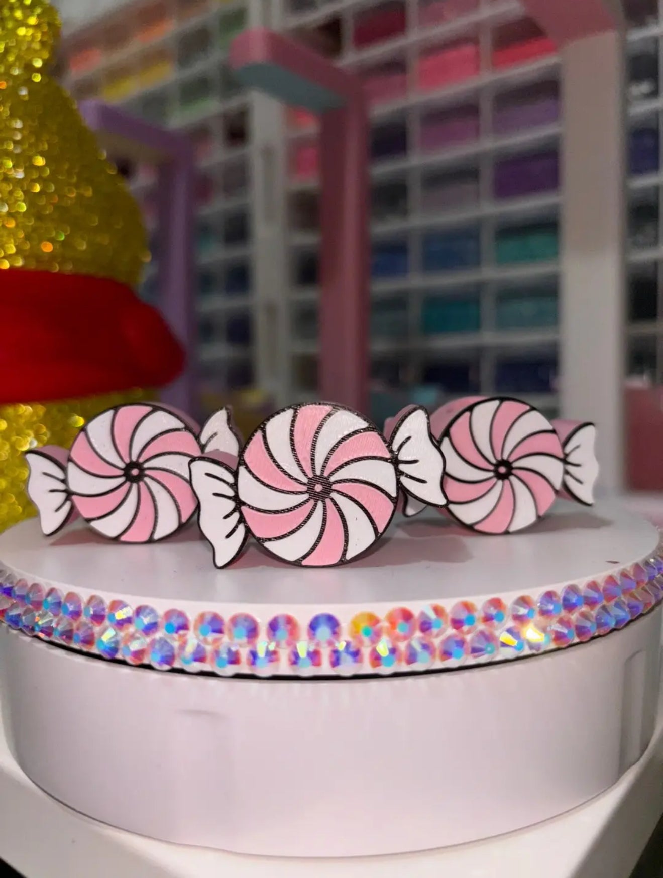 Pink Candy Straw Topper