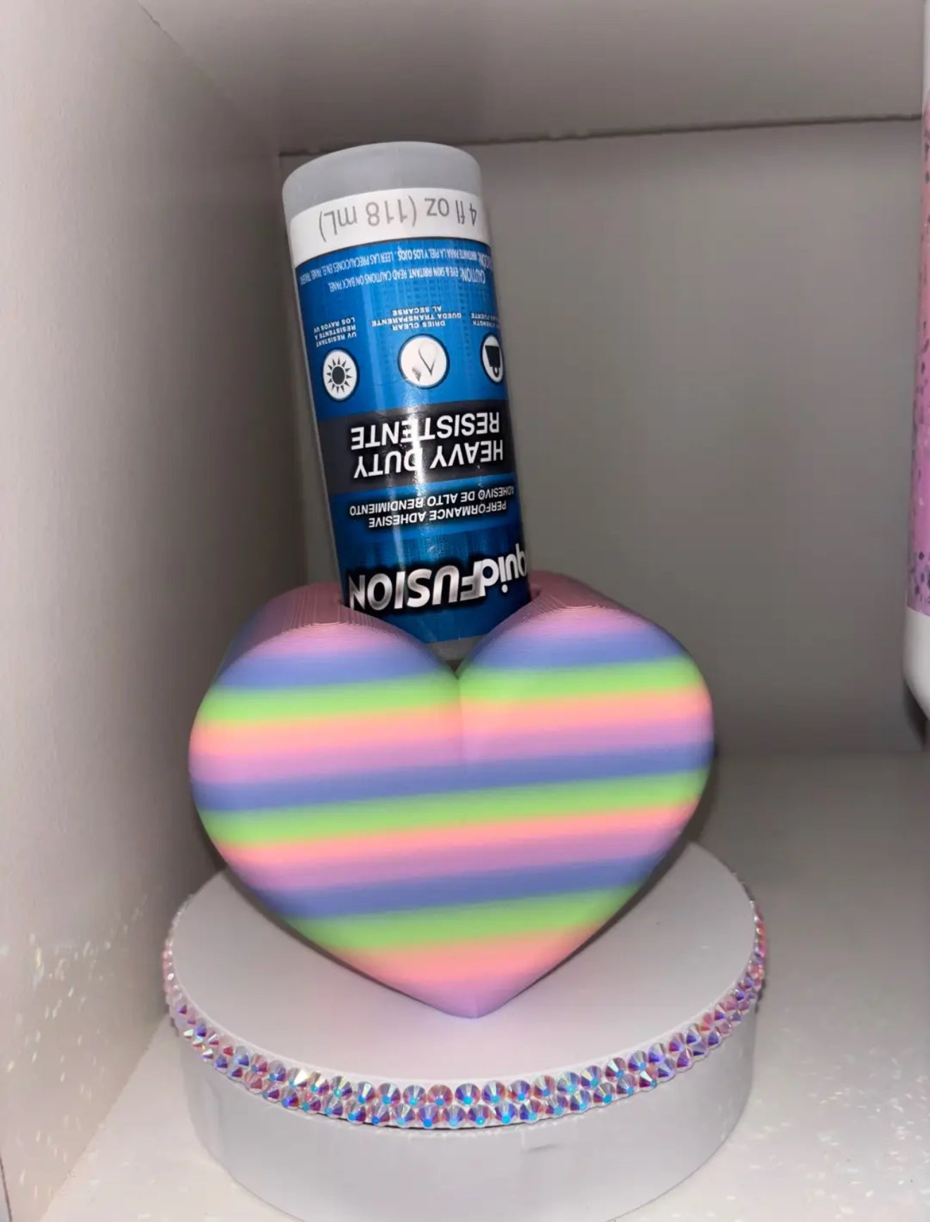 3D Heart Rhinestone Glue Holder