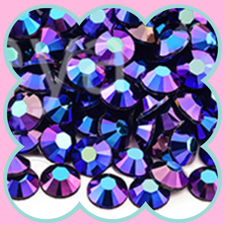 JET BASE PURPLE ROSE AB RHINESTONES
