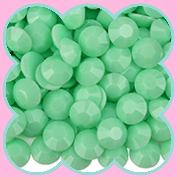 MACAROON MINT GREEN RHINESTONES