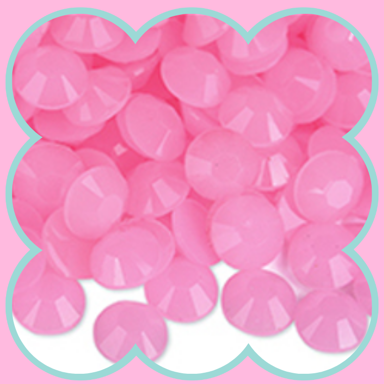 SEMITRANSPARENT JELLY LT PINK RHINESTONES