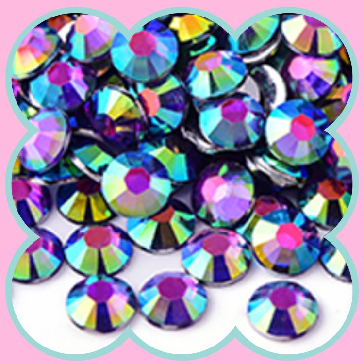 SILVER BASE DK AMETHYST AB RHINESTONES