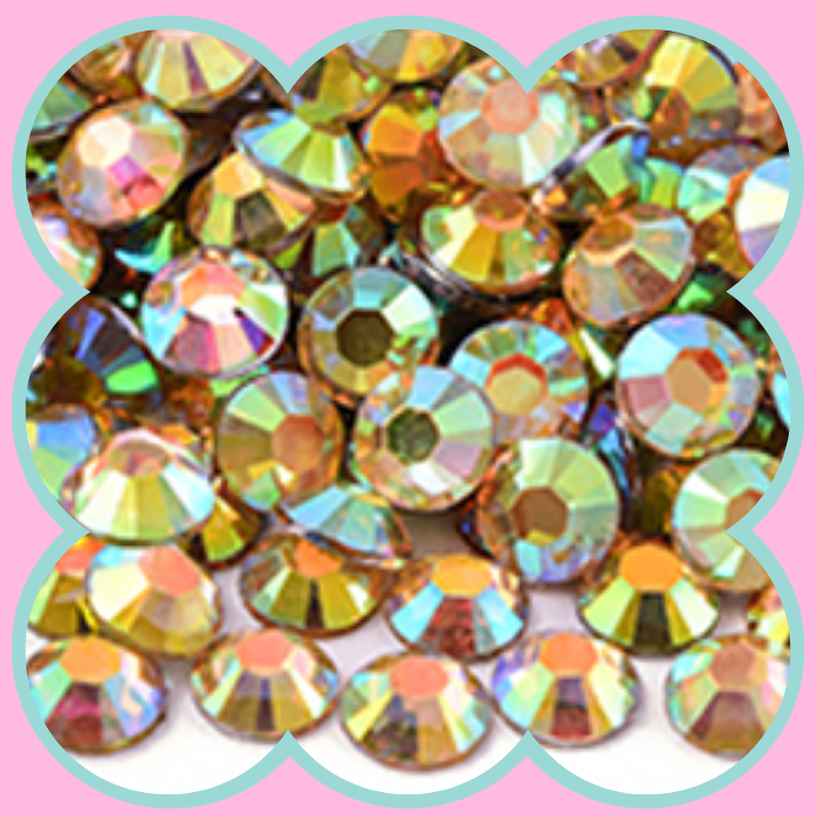 SILVER BASE LT COLO TOPAZ AB RHINESTONES