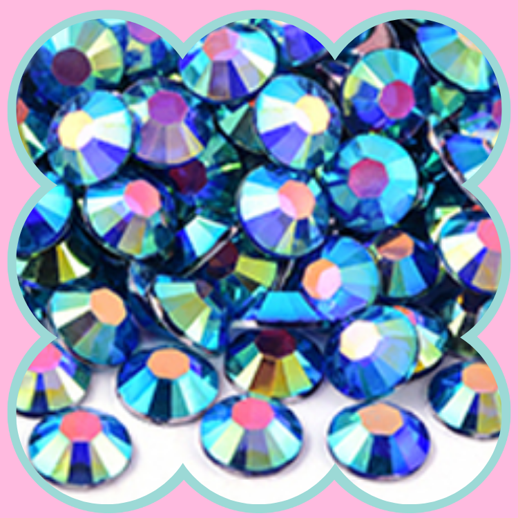 SILVER BASE SAPPHIRE AB RHINESTONES