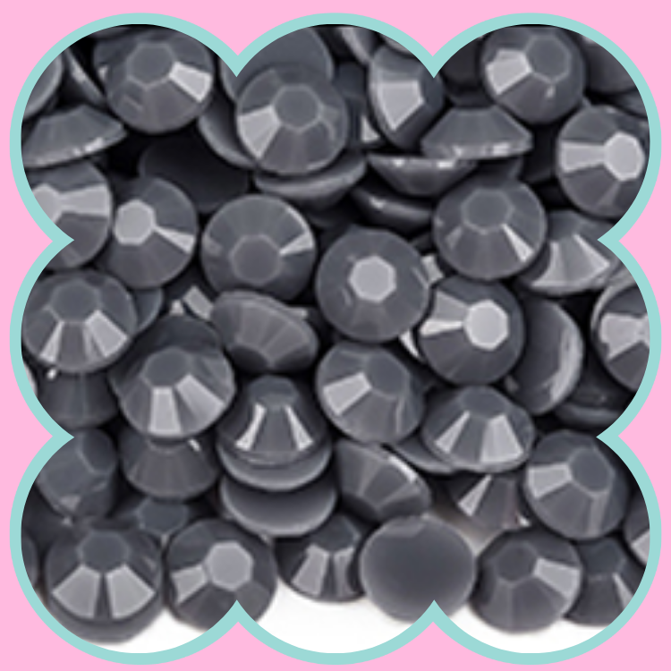 SOLID DK GREY RHINESTONES