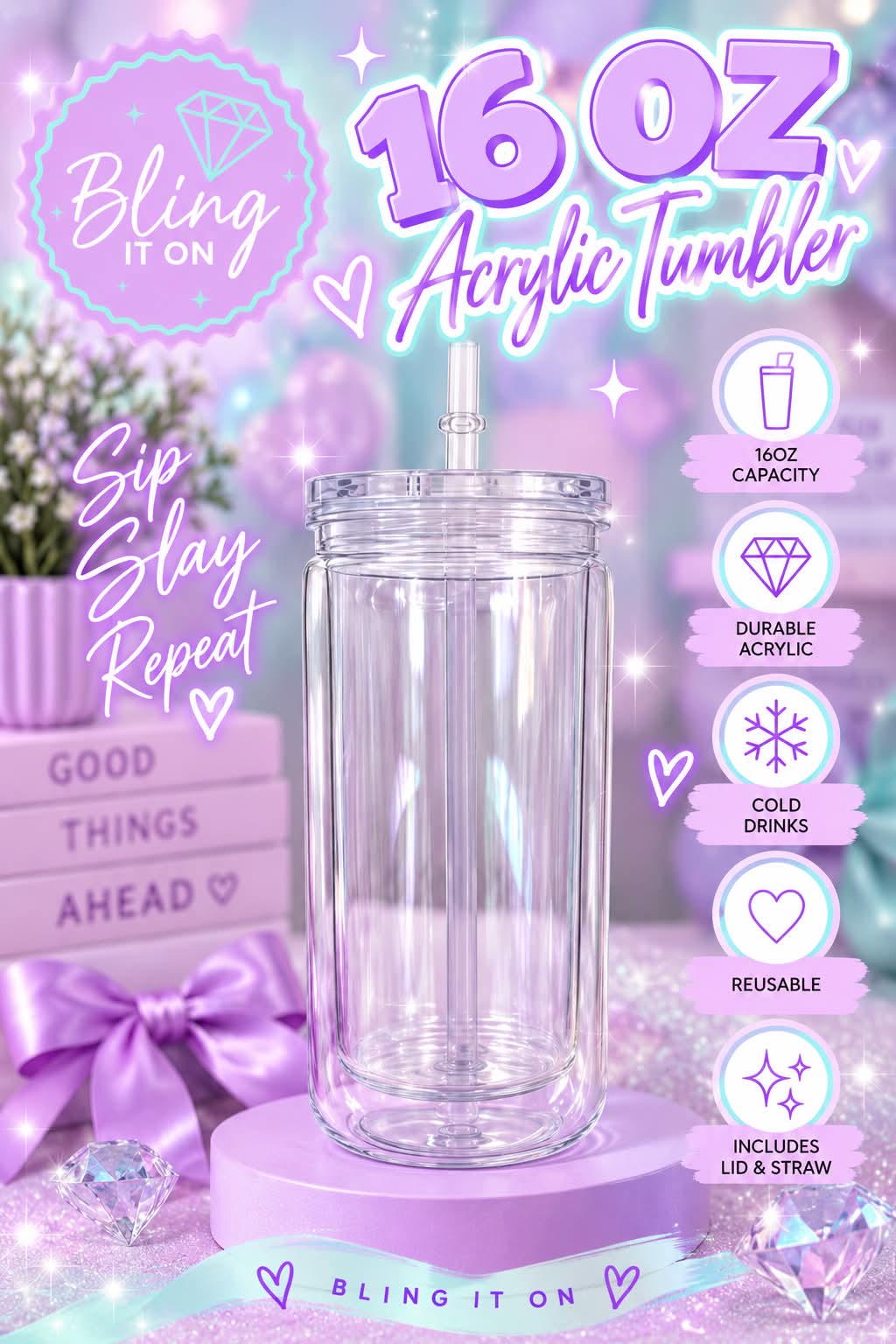 16OZ ACRYLIC TUMBLER
