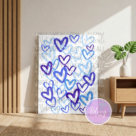 Blue Hearts Canvas DIY Kit - pre order due early December