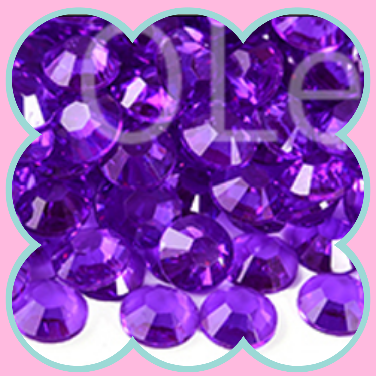CLEAR DK AMETHYST RHINESTONES