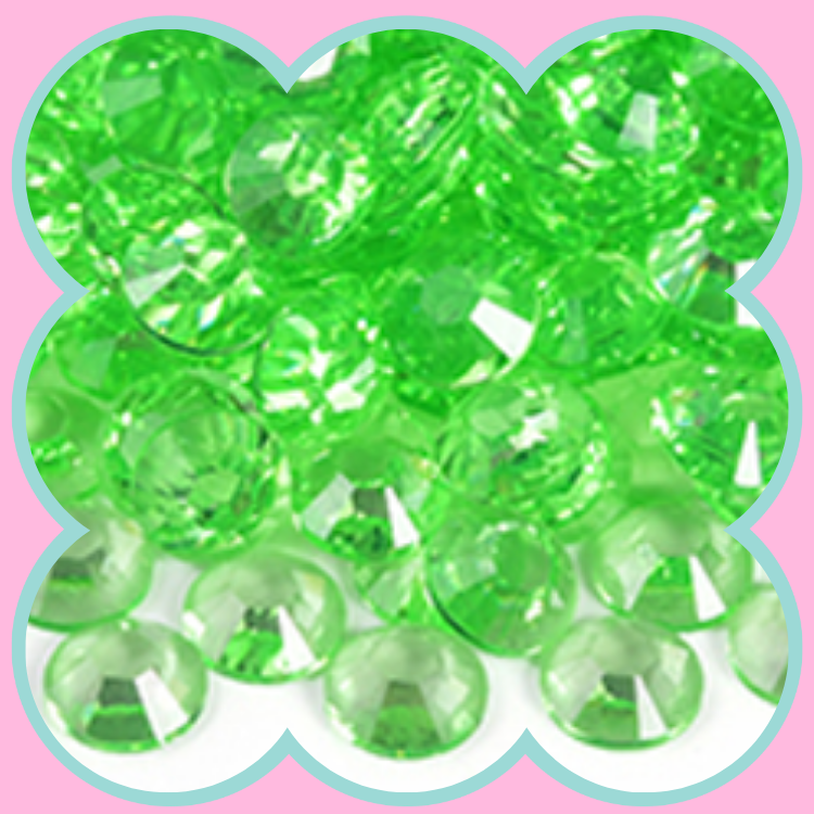 CLEAR LT PERIDOT RHINESTONES