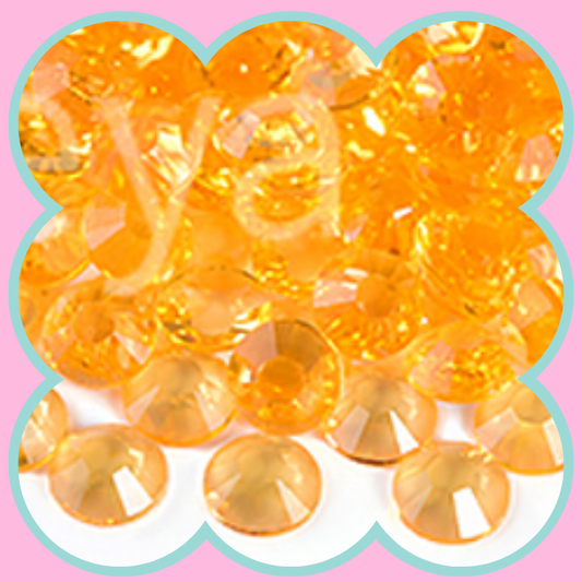 CLEAR ORANGE RHINESTONES