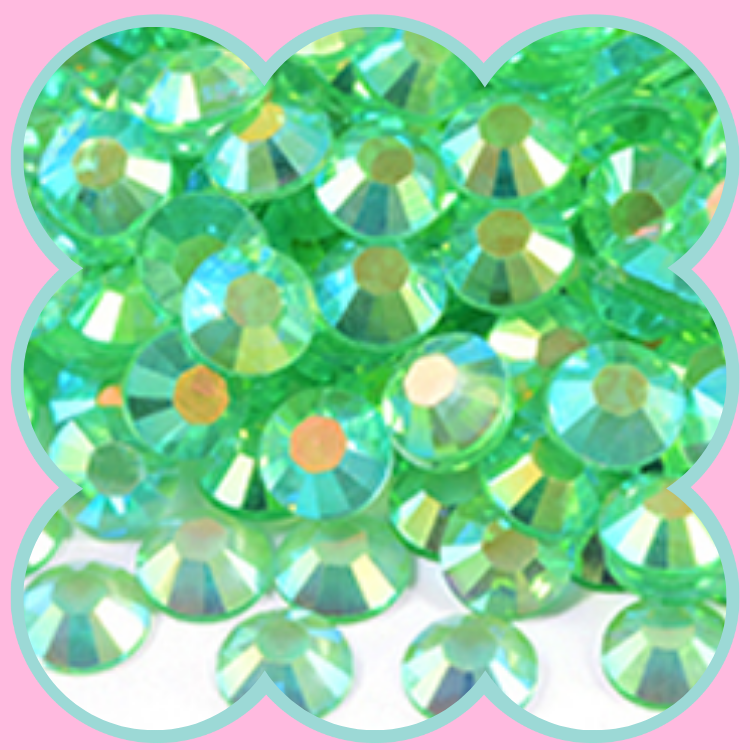 CLEAR PERIDOT AB RHINESTONES