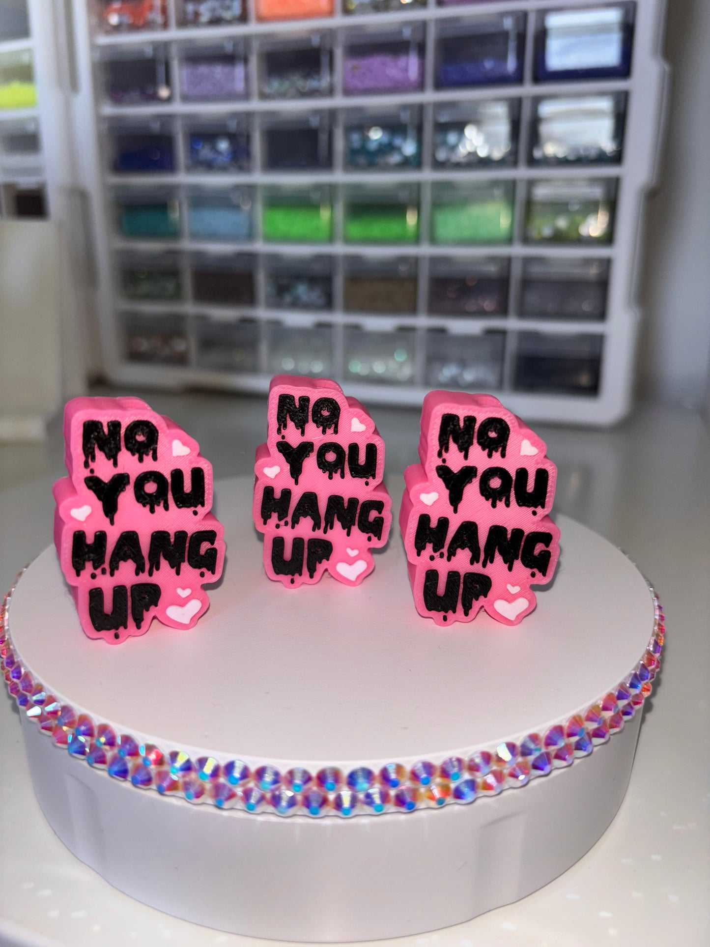 Pink No You Hang Up Straw Topper