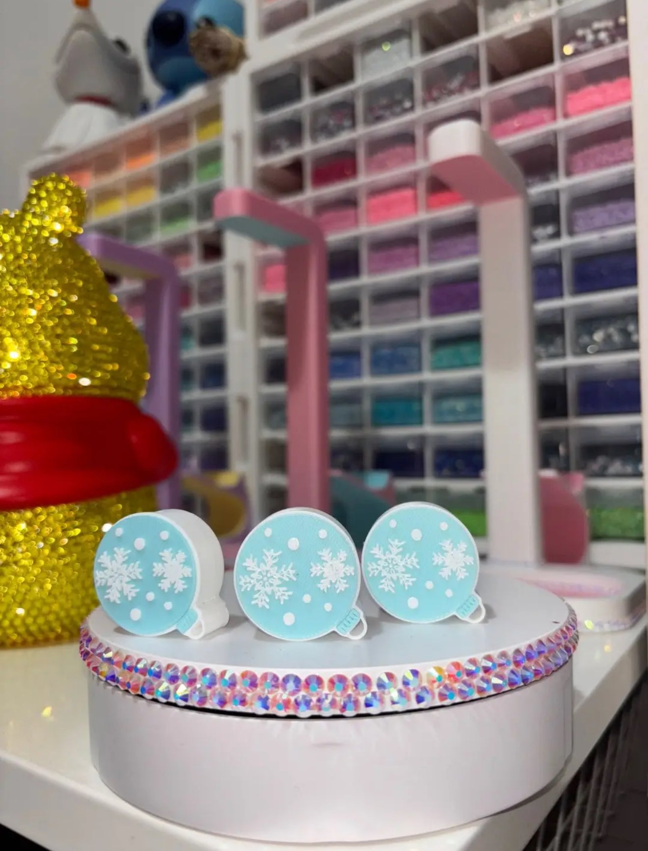 Blue Bauble Straw Topper