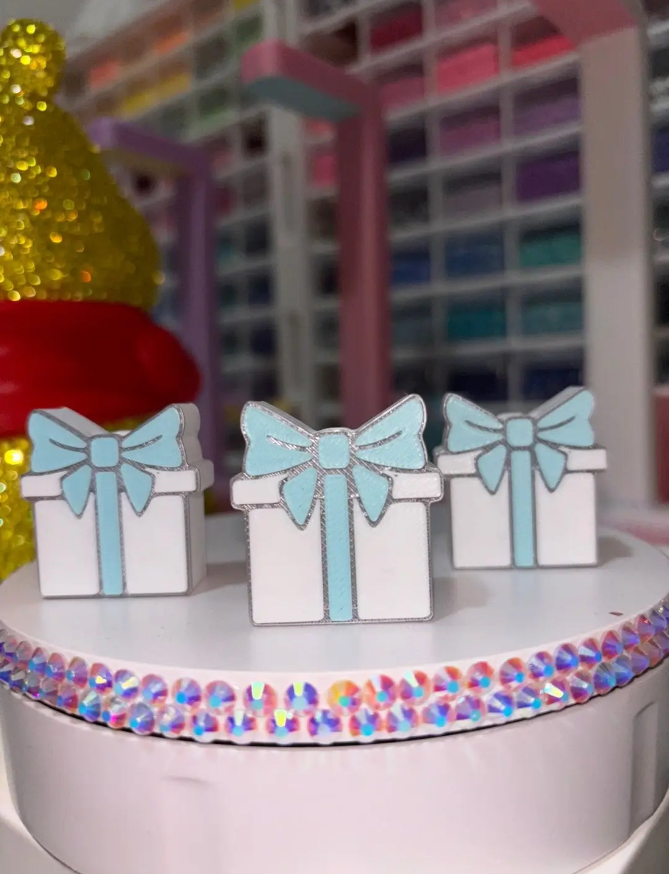 Blue Present Straw Topper