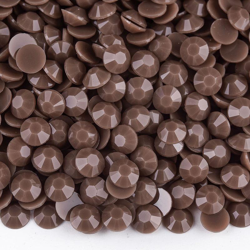 Solid Dark Coffee Rhinestones