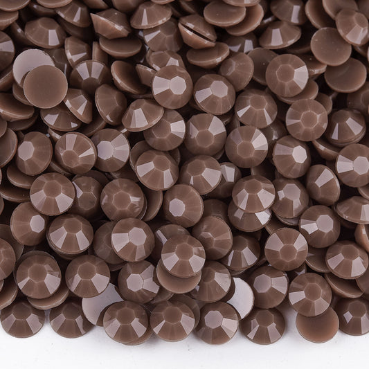 Solid Dark Coffee Rhinestones