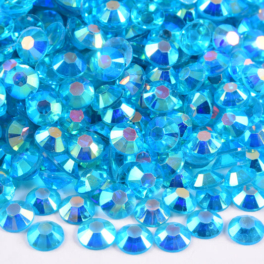 Clear Capri Blue AB Rhinestones