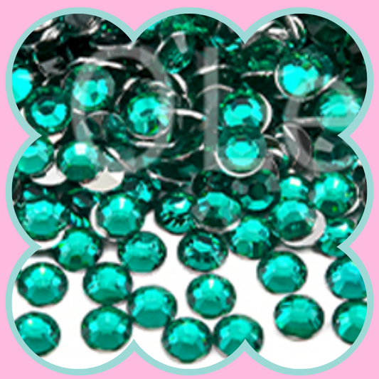 PEACOCK GREEN RHINESTONES