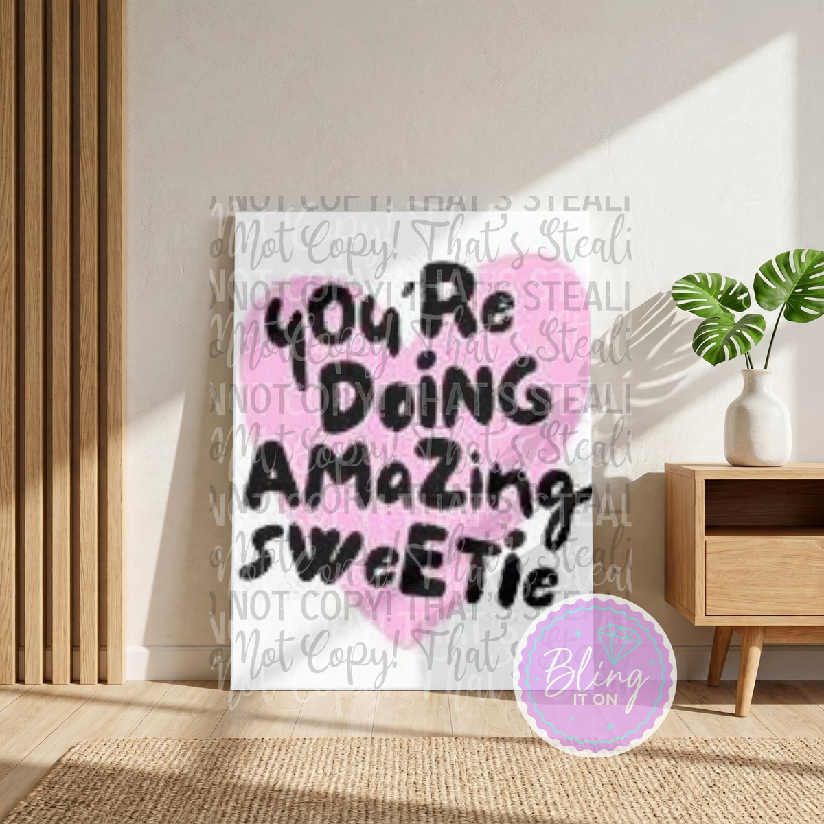 Pink Words Canvas DIY Kit - pre order due early December