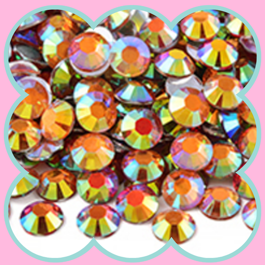 SILVER BASE ORANGE AB RHINESTONES