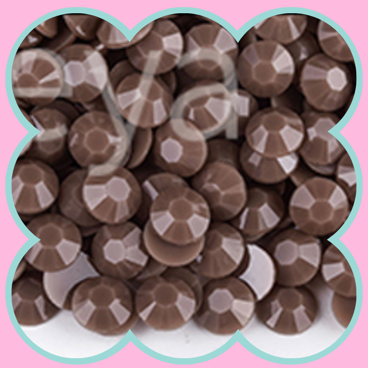 SOLID DK COFFEE RHINESTONES