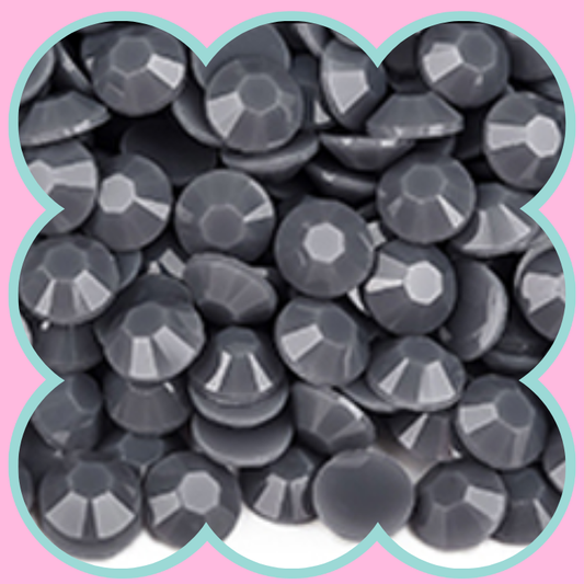 SOLID DK GREY RHINESTONES