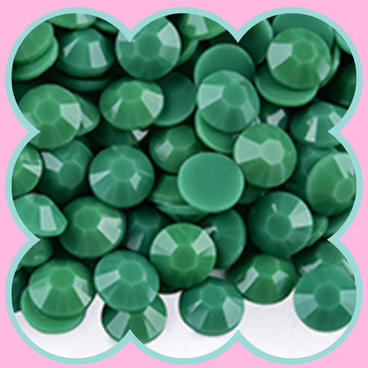 SOLID MILITARY GREEN RHINESTONES
