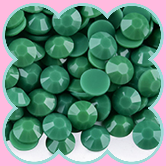 SOLID MILITARY GREEN RHINESTONES