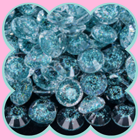 STARRY PEACOCK BLUE RHINESTONES