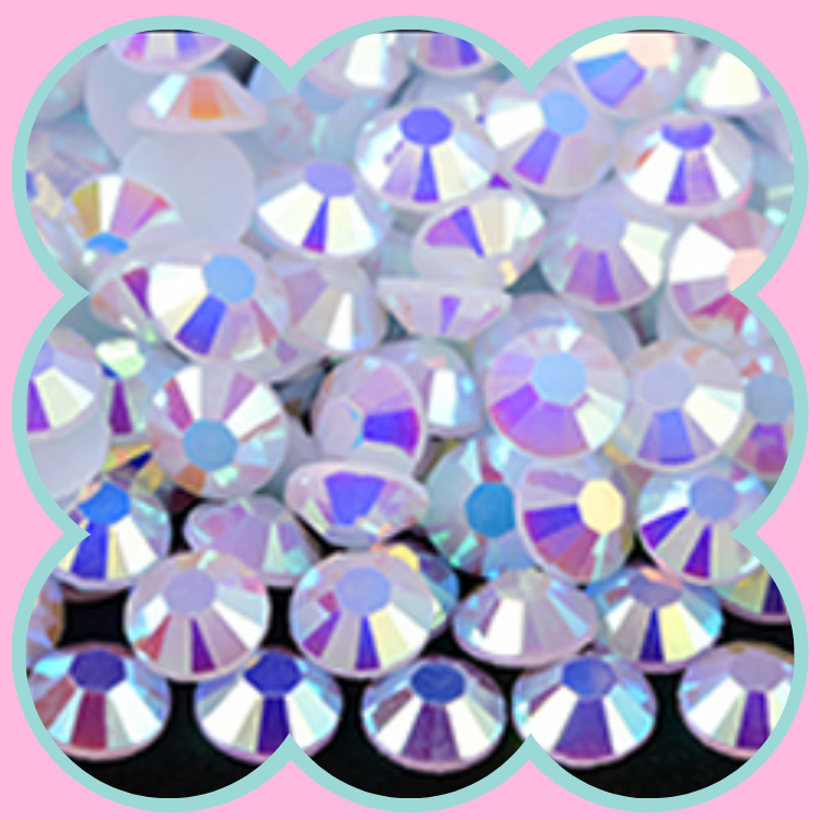 WHITE AB RHINESTONES